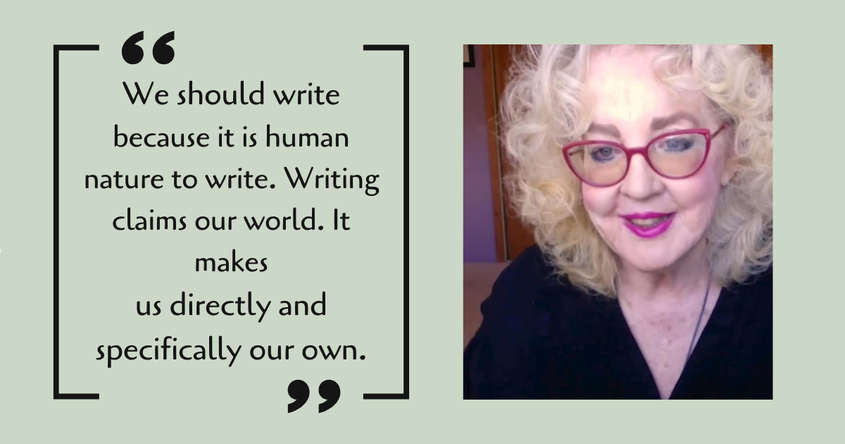 Julia Cameron quoted: We should write because it's human to write.